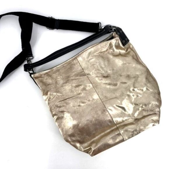 Sorpresa Women's Tote Crossbody Shoulder Bag Gold Metallic Size Large statement - Picture 4 of 11